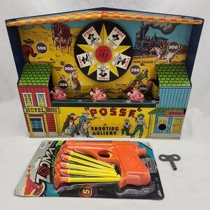 Shooting Gallery Posse Vintage Wyandotte Mechanical RARE 1940s Re-corded DartGun